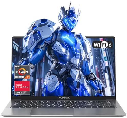 ACEMAGIC Laptop mit Metallgehäuse und Hintergrundbeleuchtetem Gaming-Laptop AMD Ryzen 7 5825U(8C/16T, bis zu 4,5 GHz) für Gamer-Notebook,16,1 Zoll FHD,16GB DDR4,512GB M.2 SSD,WiFi 6,BT5. 2,HDMI(Gray)