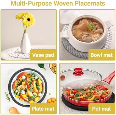 Trivets for Hot Dishes, Hot Pads for Kitchen, 7'' Trivets for Hot Pots and Pans, Pot Holders for Kitchen, Pot Holders Heat Resistant 4-Pcs, Trivets for Table, Kitchen Essentials for New Home - Görsel 3