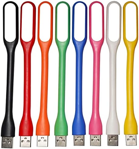 EBYPHAN 8 adet esnek USB LED ışık, mini USB LED lamba, dizüstü bilgisayar için klavye lambası, USB ışık, dizüstü bilgisayar klavyesi için (ayarlanabilir kuğu boynu okuma lambası, 8 renk)