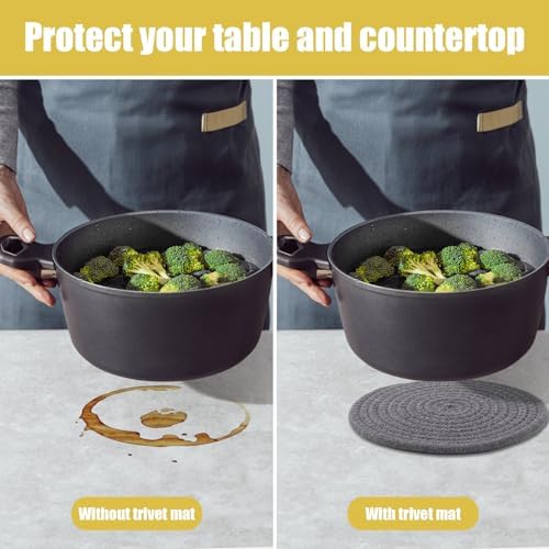 Trivets for Hot Dishes, Hot Pads for Kitchen, 7'' Trivets for Hot Pots and Pans, Pot Holders for Kitchen, Pot Holders Heat Resistant 4-Pcs, Trivets for Table, Kitchen Essentials for New Home - Görsel 2
