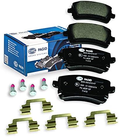 HELLA Arka fren balataları - aşınma uyarı göstergeleri için hazırlanmamıştır - set başına dört fren balatası - T1410 - diğerleri için AUDI / VOLKSWAGEN - 8DB 355 010-971