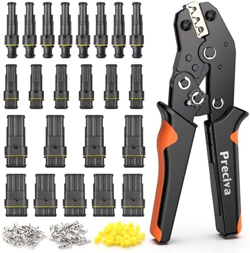 Preciva araç fişi, 300 adet su geçirmez araç bağlantı kiti, sıkma pensesi (0,5 – 1,5 mm²), kablo fişi (1/2/3/4 kutuplu), otomobil, bot, kamyon için uygun