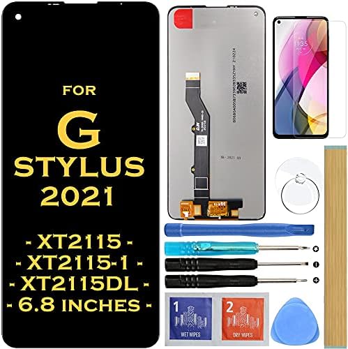 Screen Replacement LCD Display Touch Digitizer Assembly for Motorola Moto G Stylus 2021 XT2115 XT2115-1 XT2115DL 6.8" (Black)