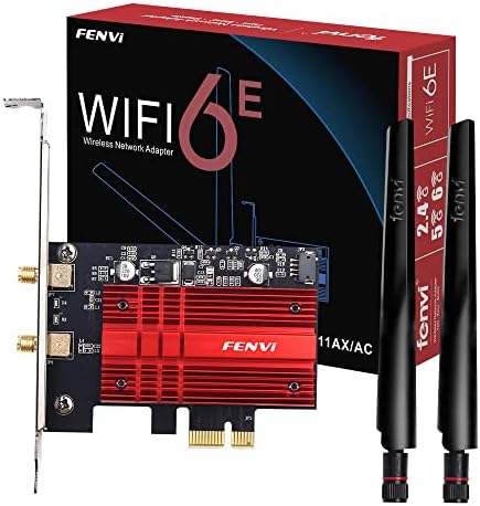 AX210 PCI-E WiFi Card BT5.2 160MHz Tri-Band Expands WiFi into 6GHz/5GHz/2.4GHz 5400Mbps Gigabit AX210ngw Desktop PC PCIe Wireless Network Adapter WiFi 6E 802.11ac ax MU-MIMO for Windows 11/10