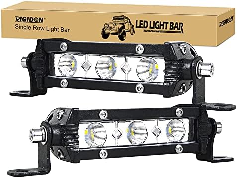 RIGIDON 2 adet dar tek sıra LED ışık şeridi, otomobil, 12 V, 24 V, 4 inç, 10 cm, 15 W, spot offroad aydınlatması, SUV, ATV, UTV, traktör, kamyon, araçlar için, 6000 K beyaz LED sis farı