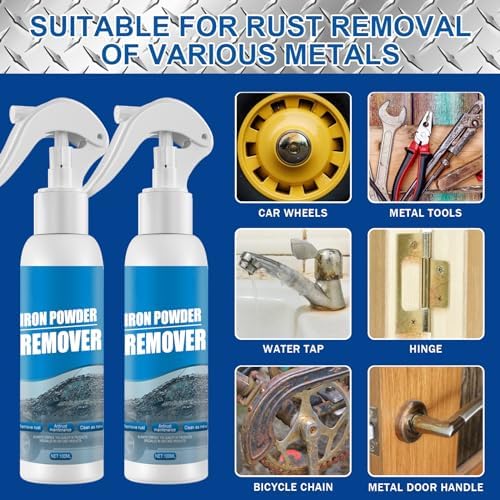 2Pack Car Rust Remover Spray, Iron Powder Remover - Multipurpose Rust Remover, Rustout Instant Remover Spray, Car Care Cleaning Rust Remover for Metal Parts