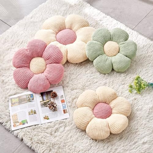 Flower Throw Pillow, Soft Pink 14.9" Flower Pillow for Home Decor, Cute Flower Shaped Floor Pillow Aesthetic Flower Plush Decorative Pillows for Bed Sofa Couch - Görsel 3