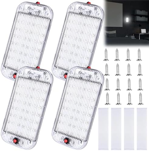 Asfrode LED iç aydınlatma, 4 adet 48 LED beyaz ışık, şalterli araç iç aydınlatması, süper parlak 1616LM 12V-85V aydınlatma, karavan, kamyon ve tekne için