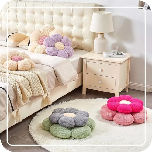 Flower Throw Pillow, Soft Pink 14.9" Flower Pillow for Home Decor, Cute Flower Shaped Floor Pillow Aesthetic Flower Plush Decorative Pillows for Bed Sofa Couch - Görsel 6