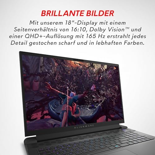 Alienware m18 R2 Oyun Dizüstü Bilgisayarı - 18" QHD+ 165Hz, Intel Core i9-14900HX, 32GB RAM, 1TB SSD, NVIDIA GeForce RTX 4080, Windows 11 Home, Alman AlienFx RGB arkadan aydınlatmalı klavye, koyu - Görsel 2
