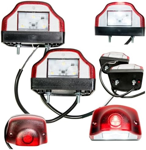 Web Truck 2 x 6 LED plaka lambası, 12 V, 24 V, E onay işaretli plaka lambası, plaka aydınlatması, araç SMD arka çift, otomobil, kamyon, otomobil