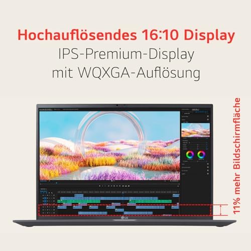 2024 LG gram 17 inç dizüstü bilgisayar - 1350 g Intel Core Ultra7 dizüstü bilgisayar (16 GB RAM, 1 TB çift SSD, 21,5 saat pil ömrü, IPS panel parlama önleyici ekran, Win 11 Pro) - Siyah - Görsel 4