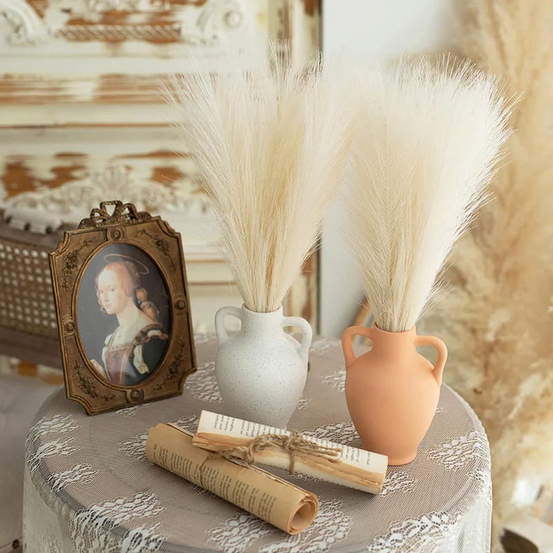55CM 5/10/20 adet kabarık Pampas çim Boho dekor çiçek sahte bitki kamış simüle düğün ev dekorasyon yapay çiçekler