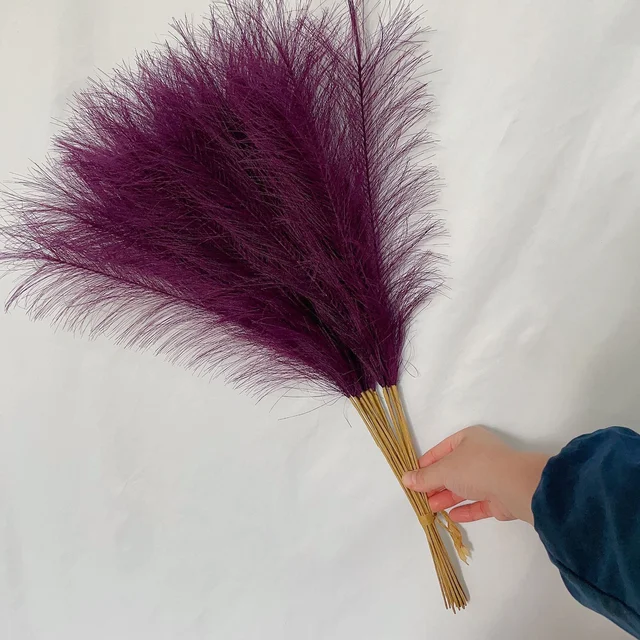 55CM 5/10/20 adet kabarık Pampas çim Boho dekor çiçek sahte bitki kamış simüle düğün ev dekorasyon yapay çiçekler