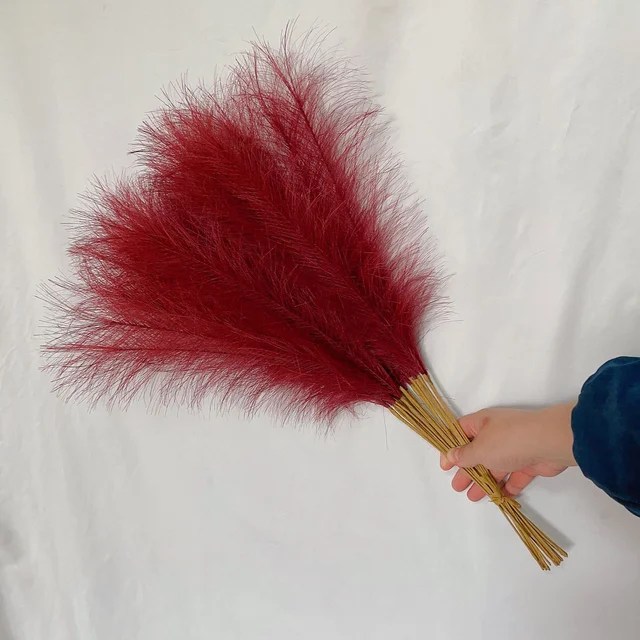 55CM 5/10/20 adet kabarık Pampas çim Boho dekor çiçek sahte bitki kamış simüle düğün ev dekorasyon yapay çiçekler - Görsel 9