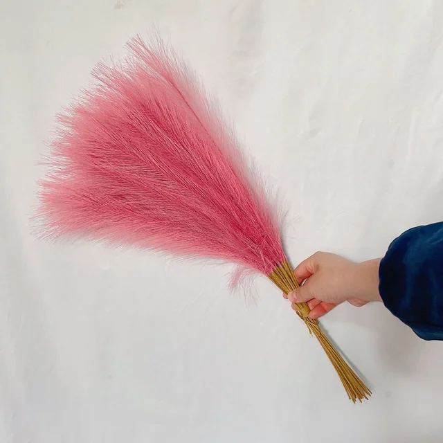 55CM 5/10/20 adet kabarık Pampas çim Boho dekor çiçek sahte bitki kamış simüle düğün ev dekorasyon yapay çiçekler