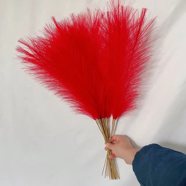 55CM 5/10/20 adet kabarık Pampas çim Boho dekor çiçek sahte bitki kamış simüle düğün ev dekorasyon yapay çiçekler - Görsel 7