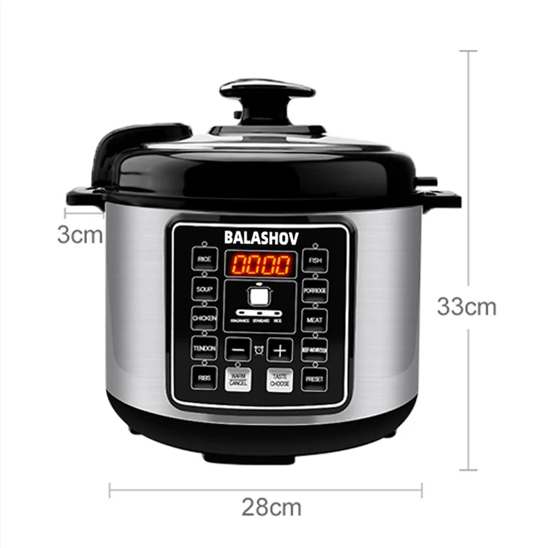 5L elektrikli fonksiyonlu düdüklü tencere Express Multicooker hızlı hazırlanan kap mutfak çorba pirinç ocak 220V için
