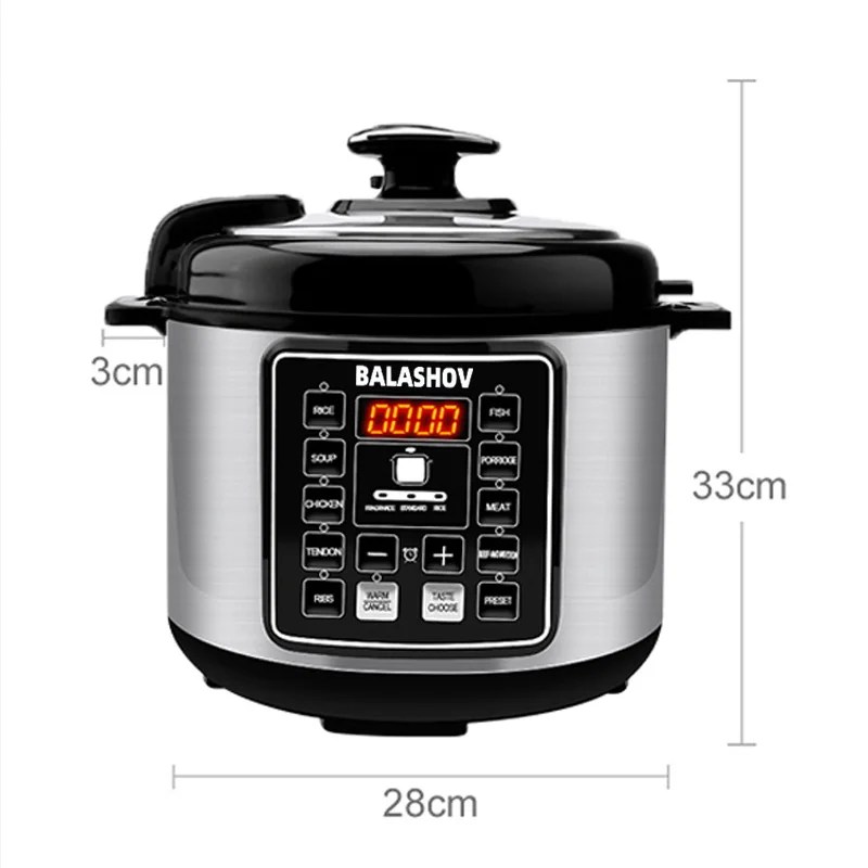 5L elektrikli fonksiyonlu düdüklü tencere Express Multicooker hızlı hazırlanan kap mutfak çorba pirinç ocak 220V için - Görsel 6
