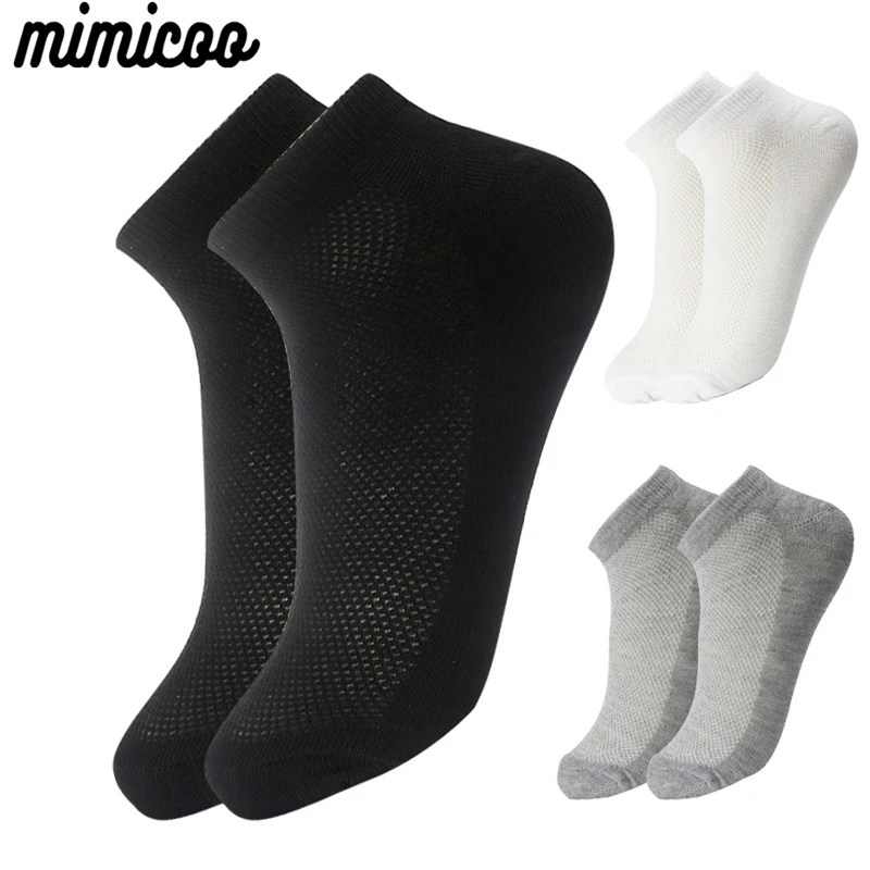 6 Pairs nefes erkek çorap kısa ayak bileği elastik düz renk örgü yüksek kaliteli pamuk iş Unisex Sokken artı boyutu EU38-47