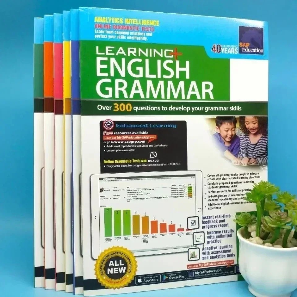 6 kitap singapur Grammar Spa 3-12 yaşındaki çocuklar İngilizce Test malzemeleri öğrenme egzersiz kitabı ders kitabı dizüstü egzersiz kitabı