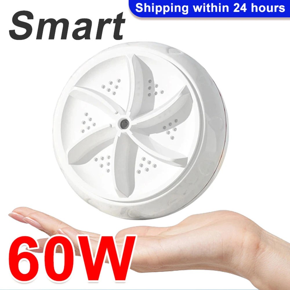 60W taşınabilir Turbo çamaşır makinesi yüksekliği güç Mini ultrasonik yıkama bebek giysileri iç çamaşırı çorap iş gezisi seyahat için USB - Görsel 2