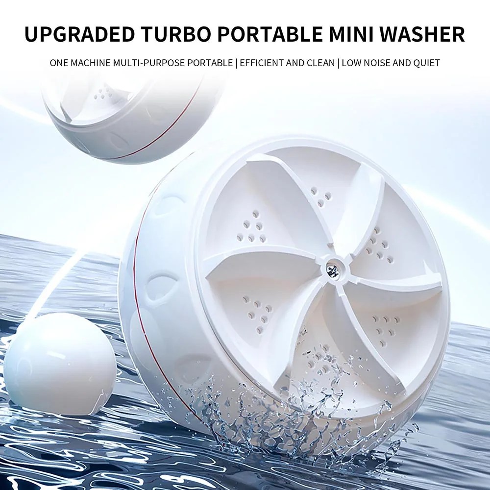 60W taşınabilir Turbo çamaşır makinesi yüksekliği güç Mini ultrasonik yıkama bebek giysileri iç çamaşırı çorap iş gezisi seyahat için USB - Görsel 6