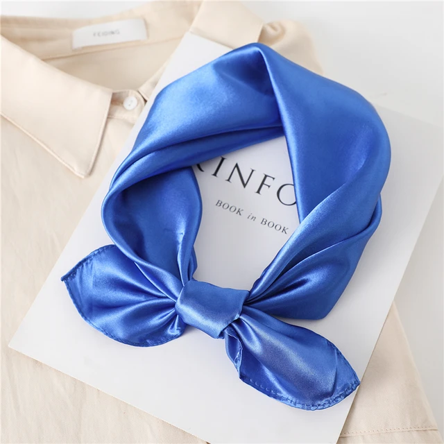60cm ipek saten kare eşarp kadınlar katı Neckercheif şal başörtüsü kadın saç el bilek fular Bandana kafa kravat Echarpe yeni