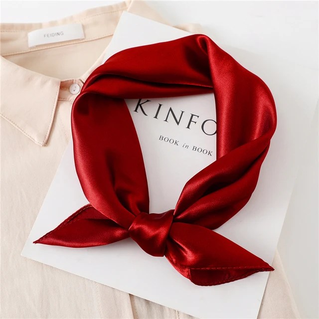 60cm ipek saten kare eşarp kadınlar katı Neckercheif şal başörtüsü kadın saç el bilek fular Bandana kafa kravat Echarpe yeni - Görsel 10