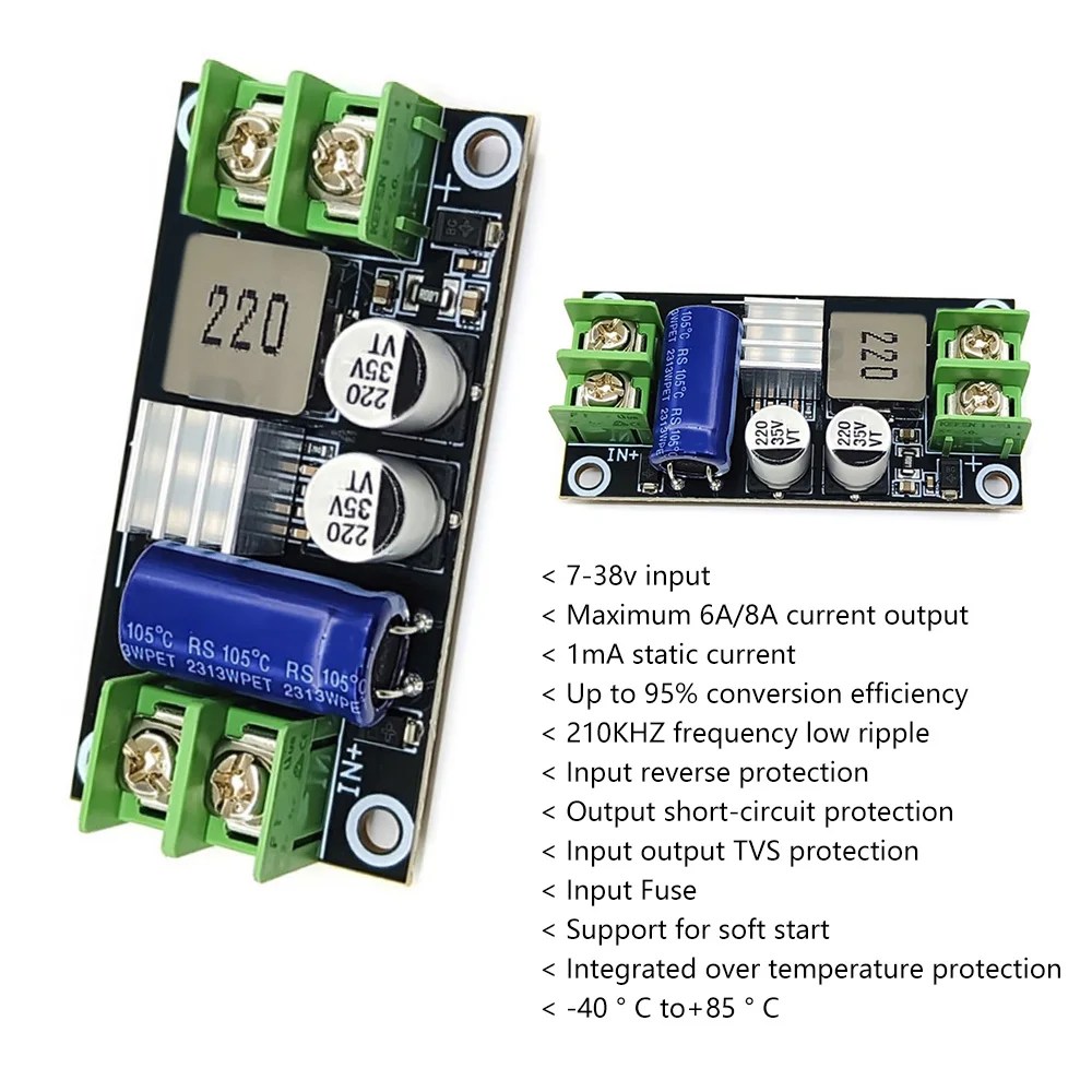 7-38V 5V 12V 24V DC dönüştürücü modülü DC-DC Buck düşürücü konvertör ayarlanabilir güç kaynağı modülü voltaj regülatörü kurulu - Görsel 5