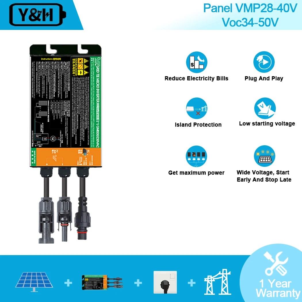 700W 600W 500W 350W 300W güneş ızgara kravat mikro invertör MPPT girişi DC26V-46V PV çıkışı AC110V-240V ev güneş üzerinde ızgara sistemi