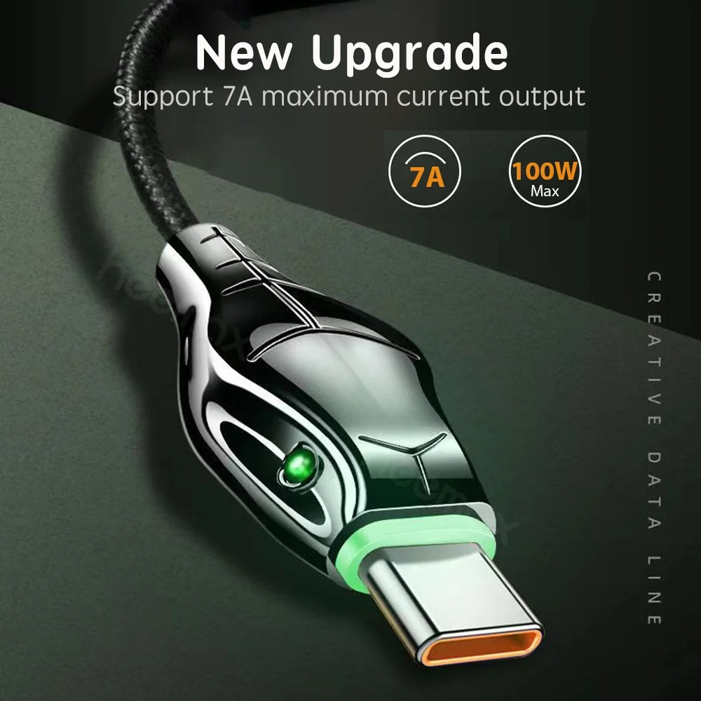 7A USB tipi C kablo 66W Huawei P40 Pro100W için onur 50Pro hızlı şarj kablosu USB-C şarj kablosu Samsung S22 Xiaomi OPPO - Görsel 2