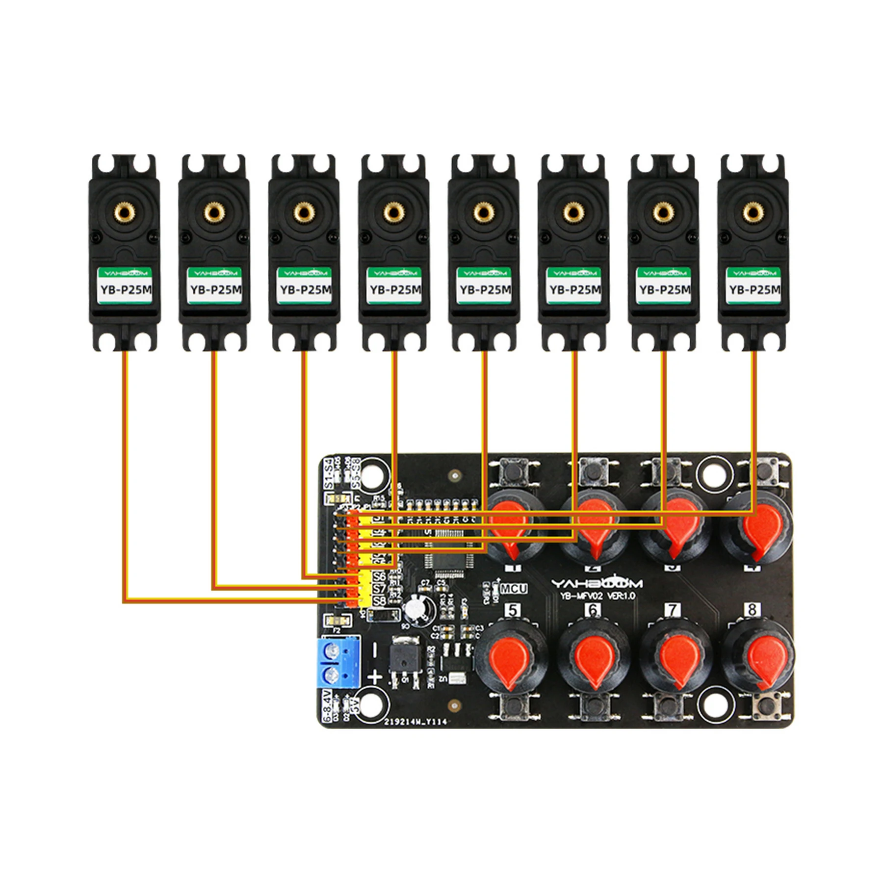 8-Channel PWM Servo kontrol hata ayıklama kurulu akıllı robotik kol DIY elektronik kiti için yüksek hassasiyetli potansiyometre ile donatılmış - Görsel 2
