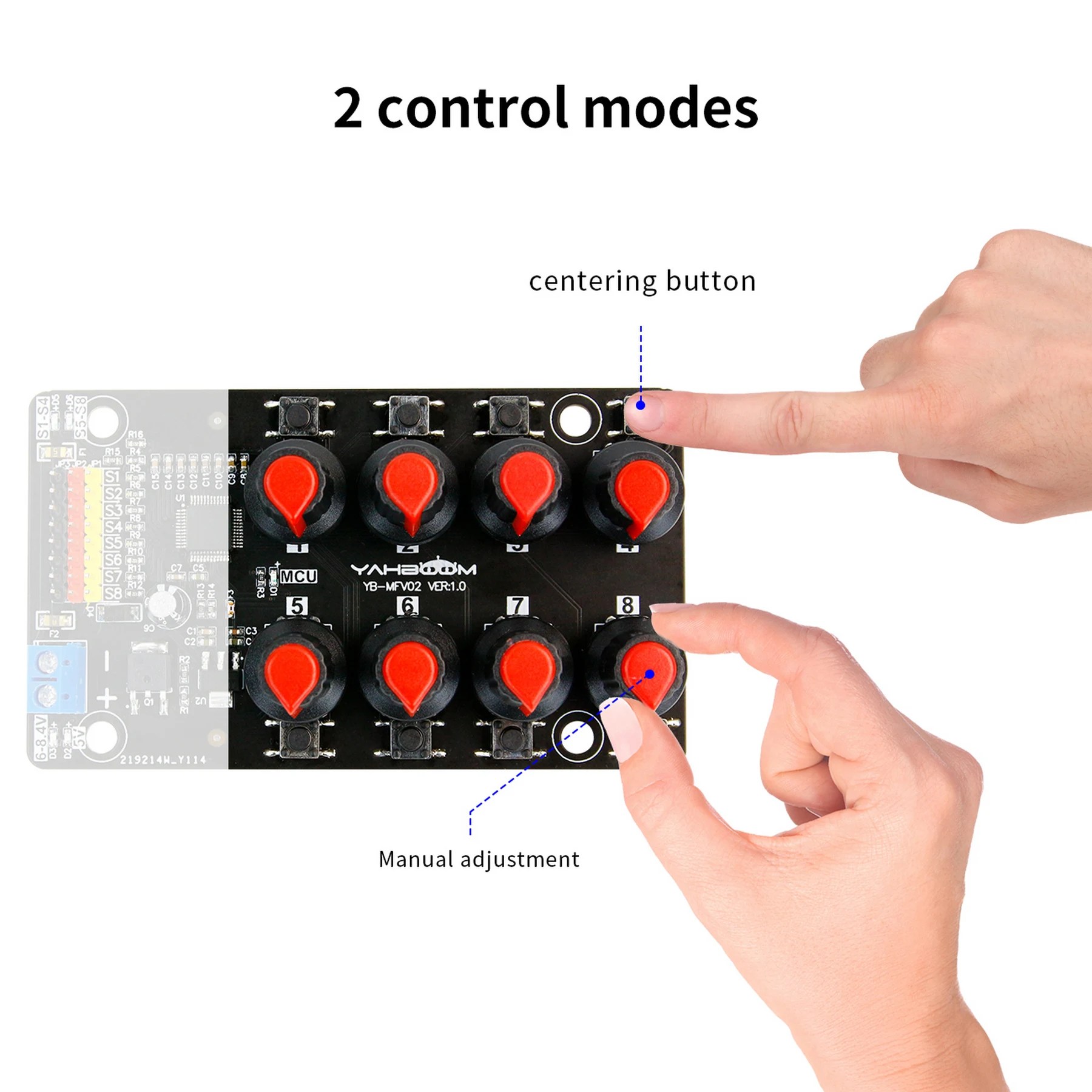 8-Channel PWM Servo kontrol hata ayıklama kurulu akıllı robotik kol DIY elektronik kiti için yüksek hassasiyetli potansiyometre ile donatılmış - Görsel 3