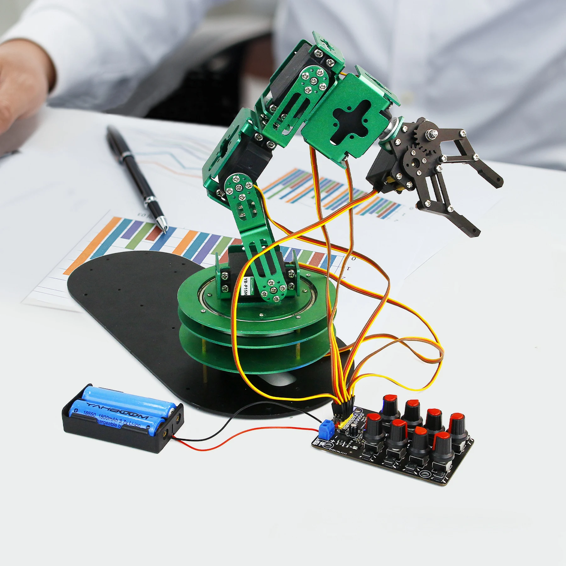 8-Channel PWM Servo kontrol hata ayıklama kurulu akıllı robotik kol DIY elektronik kiti için yüksek hassasiyetli potansiyometre ile donatılmış - Görsel 6