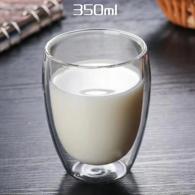 80/150/250/350ML çift katmanlı kahve bardağı şeffaf kahve süt su kupası kolu fincan ısıya dayanıklı çiçek çayı fincan Drinkware