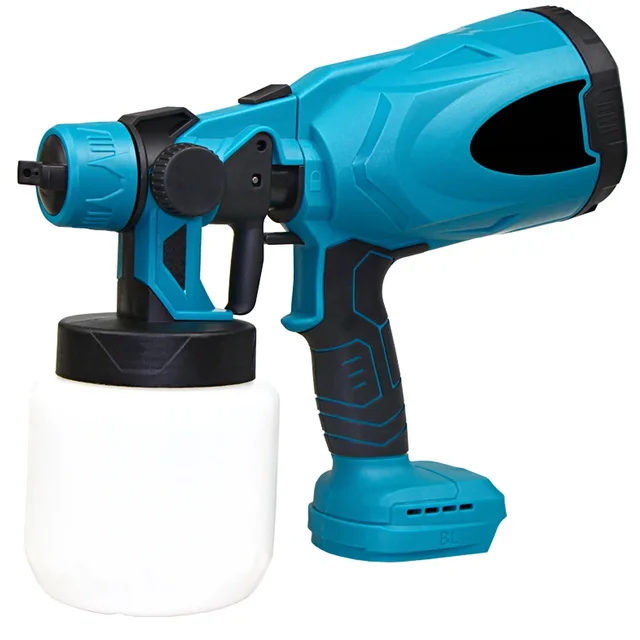 800ML elektrikli püskürtme tabancası akülü boya püskürtücü oto mobilya çelik kaplama Airbrush Makita 18V pil için kolay boya püskürtücü