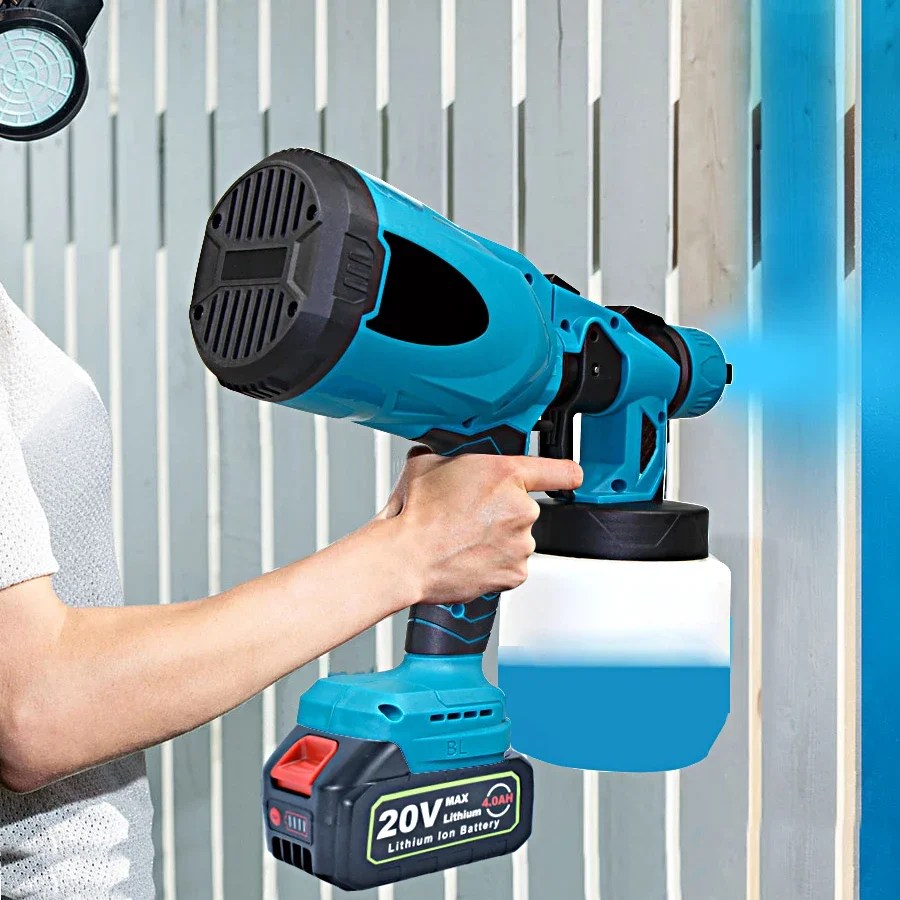 800ML elektrikli püskürtme tabancası akülü boya püskürtücü oto mobilya çelik kaplama Airbrush Makita 18V pil için kolay boya püskürtücü