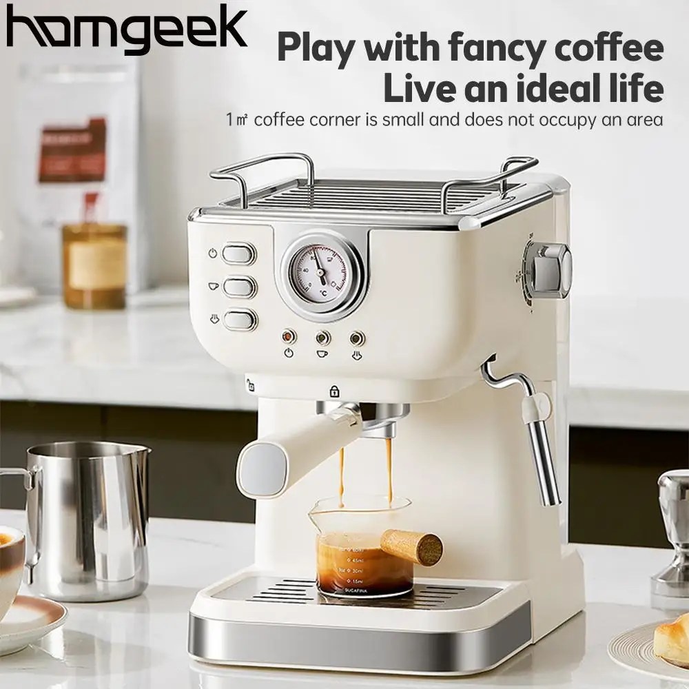 850W 20 Bar Espresso kahve makinesi 2in1 kahve makinesi 1.5L su tankı ile yarı otomatik Latte makinesi süt köpürtücü buhar değnek