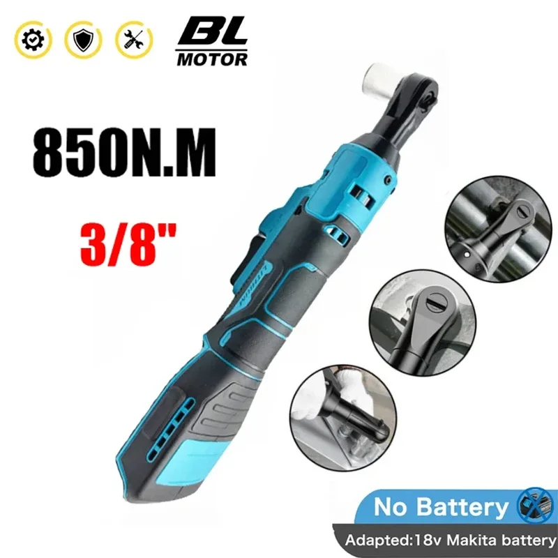 850cordless akülü cırcır anahtarı 3/8 ''elektrikli şarj edilebilir tornavida kaldırma Makita 18V pil için vida somunu araba tamir araçları