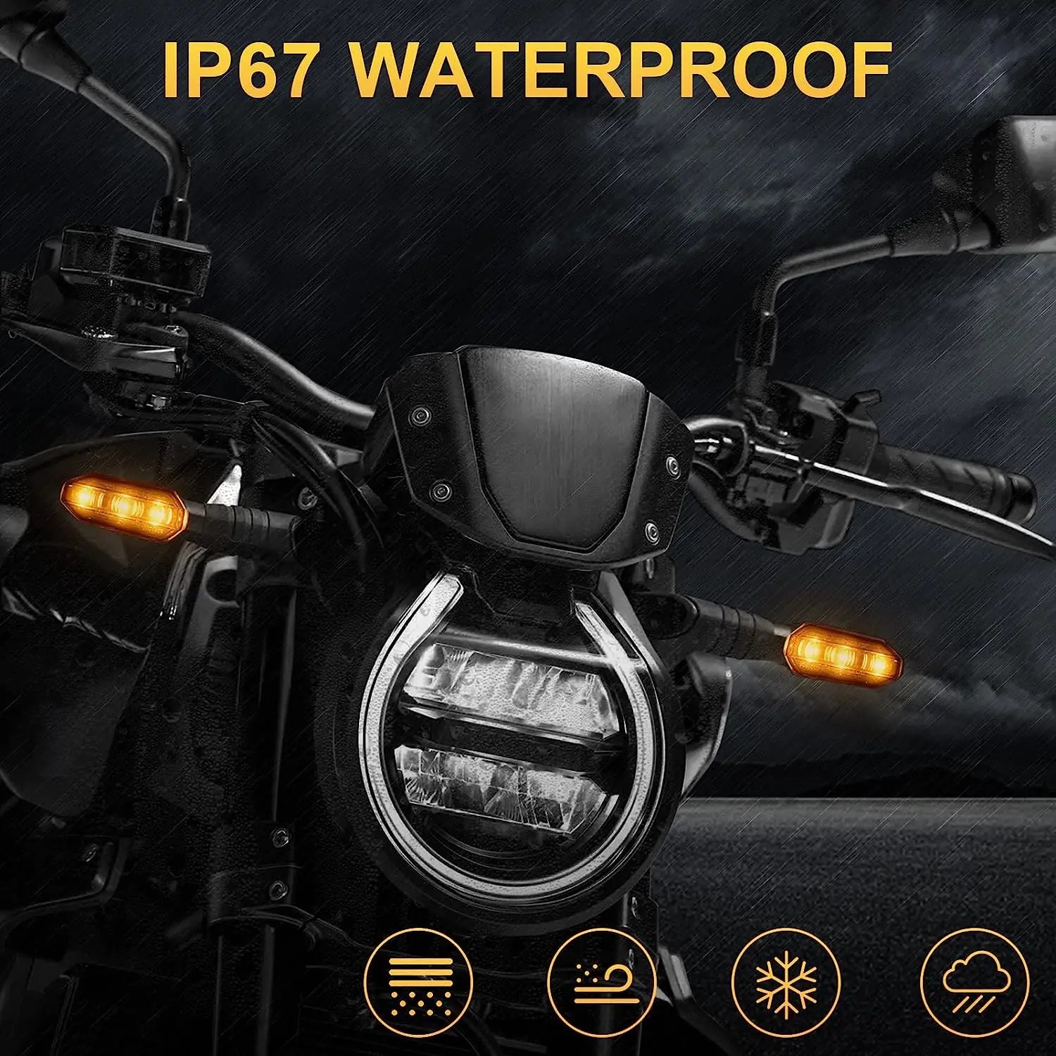 8mm Mini motosiklet LED dönüş sinyal ışıkları Amber yanıp sönen işık flaşör sinyal lambası 12V Moto gösterge lambası aksesuarları - Görsel 4