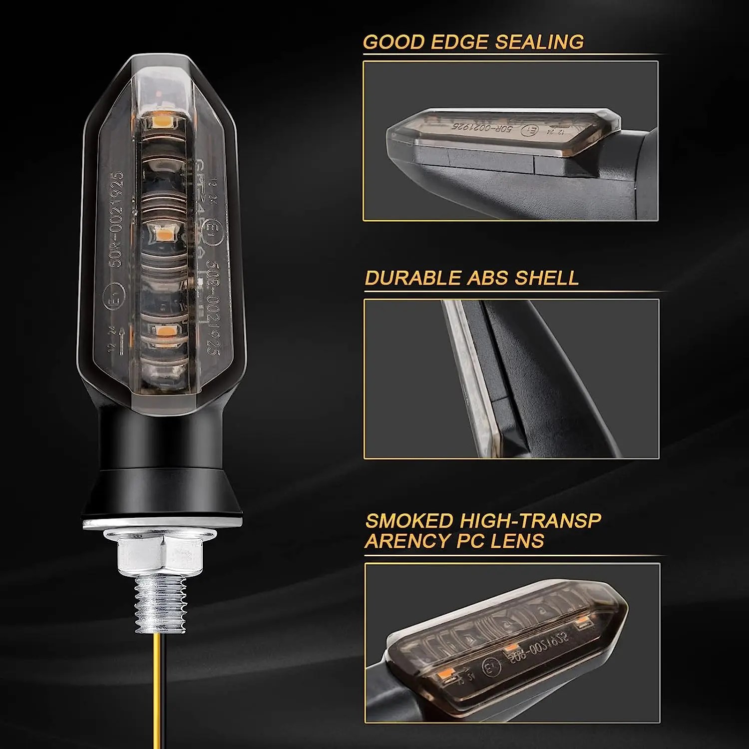 8mm Mini motosiklet LED dönüş sinyal ışıkları Amber yanıp sönen işık flaşör sinyal lambası 12V Moto gösterge lambası aksesuarları - Görsel 5
