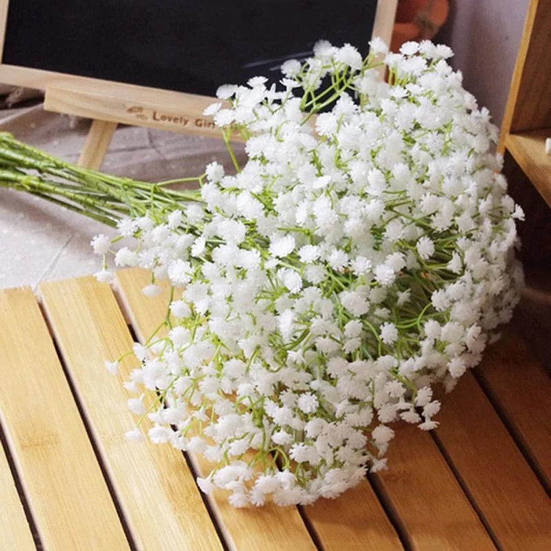 90 kafaları 52cm bebekler nefes yapay çiçekler plastik Gypsophila DIY çiçek buketleri aranjmanı düğün ev dekorasyon için