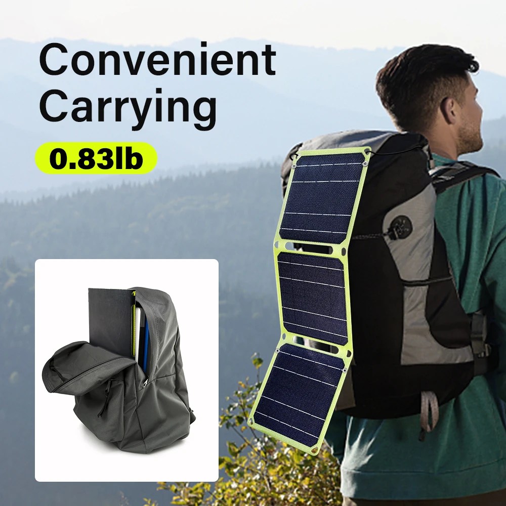 Açık taşınabilir GÜNEŞ PANELI Solar şarj 5v 40w plaka pil hücresi şarj cep telefonu taşınabilir şarj aleti 12V PD QC 3.0 için USB A C