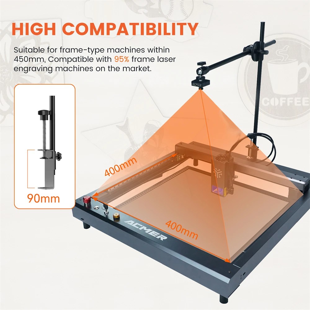 ACMER A500 Lightbrun kamera lazer oyma makinesi için ACMER XTOOL atofun Atomstack Ortur IKIER CREALITY iki ağaç COMGROW - Görsel 2