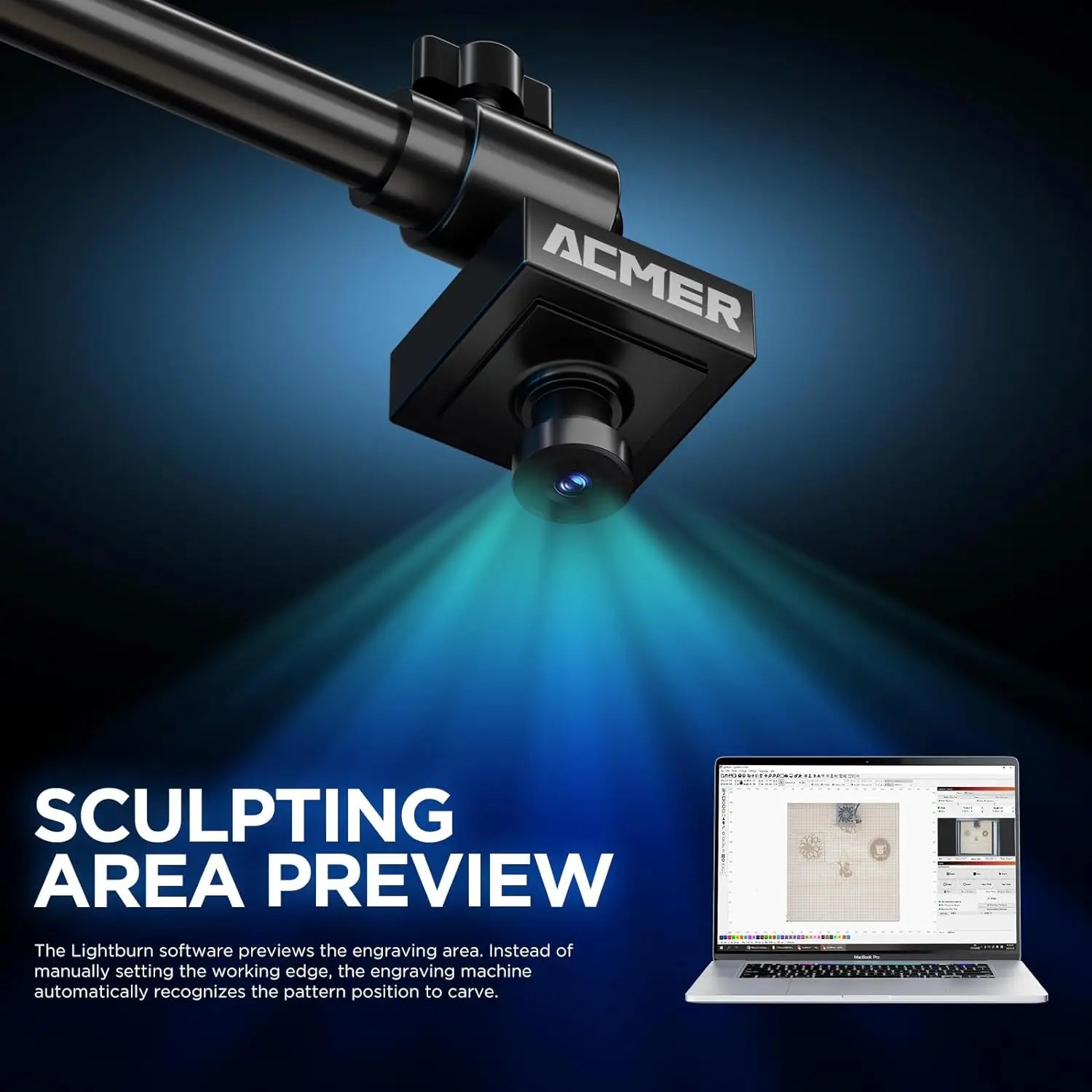 ACMER A500 Lightbrun kamera lazer oyma makinesi için ACMER XTOOL atofun Atomstack Ortur IKIER CREALITY iki ağaç COMGROW - Görsel 4