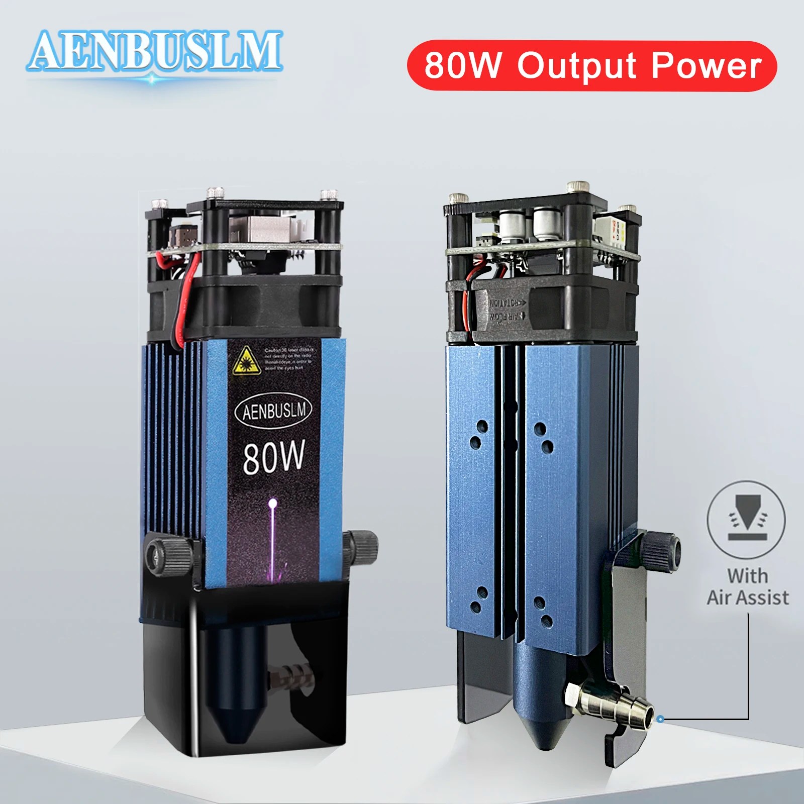 AENBUSLM 40W 80W lazer modülü 450nm TTL/PWM lazer kafası CNC lazer gravür lazer kesim ağaç İşleme araçları hava lazer için yardımcı