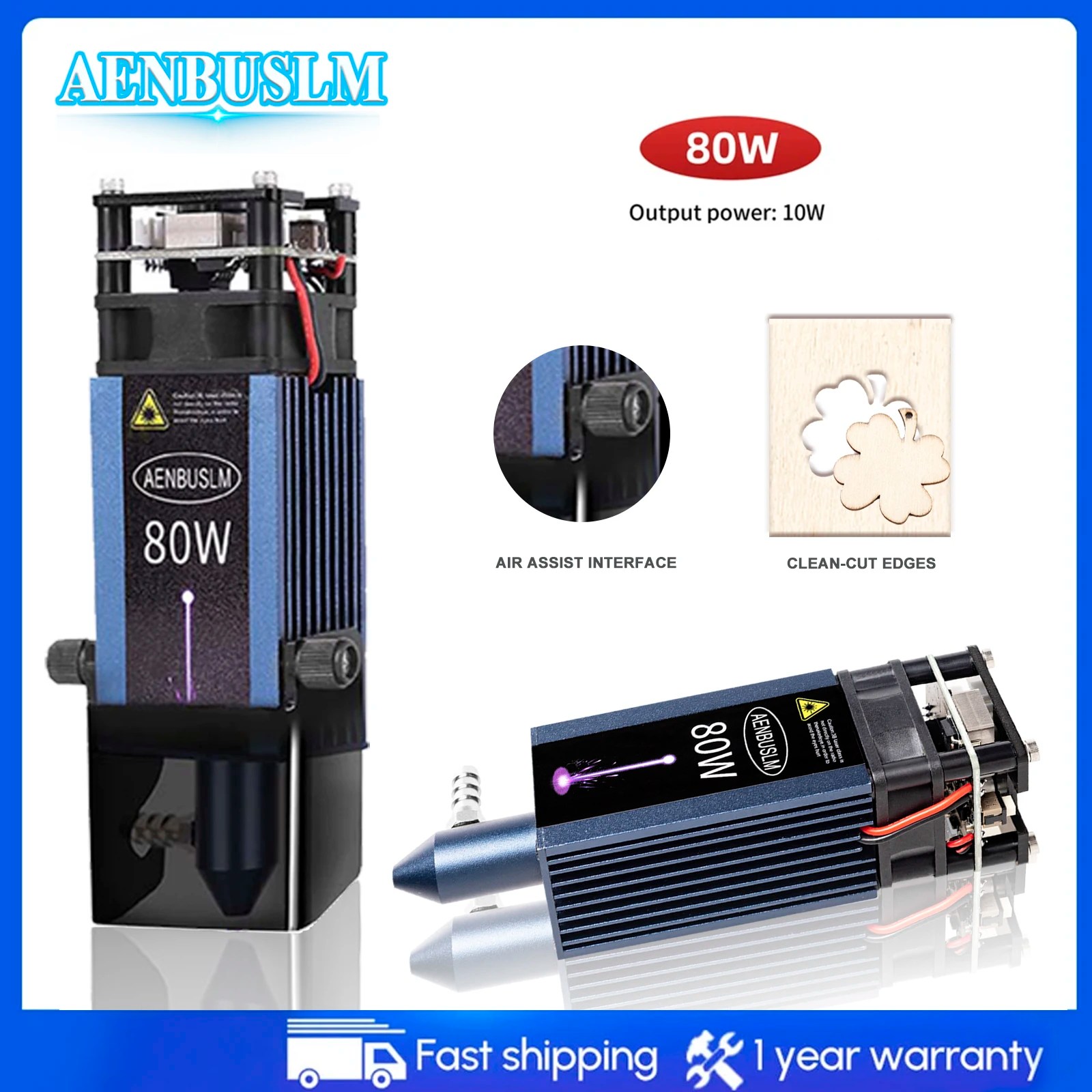 AENBUSLM 80W CNC lazer gravür lazer gravür kafası ile hava yardımcı lazer oyma makinesi aksesuarları DIY ahşap kesme aletleri