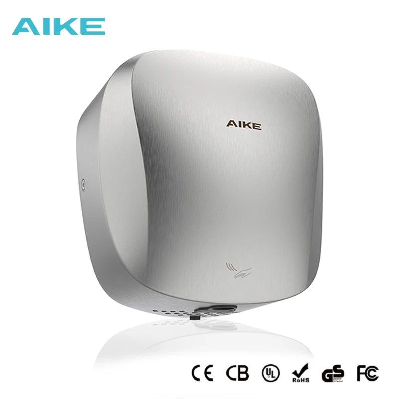 AIKE hava tankı ağır otomatik el kurutma makinesi HEPA filtre UL onaylı 1450W fırçalanmış paslanmaz çelik Finish el kurutma makinesi