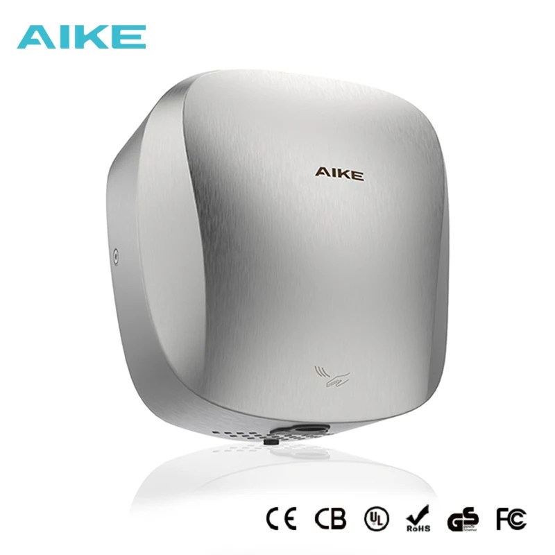 AIKE hava tankı ağır otomatik el kurutma makinesi HEPA filtre UL onaylı 1450W fırçalanmış paslanmaz çelik Finish el kurutma makinesi